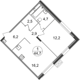 35,5 м², 1-комнатная квартира 11 665 528 ₽ - изображение 54