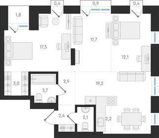 Квартира 76,8 м², 4-комнатная - изображение 1