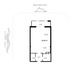 Квартира 62,2 м², 1-комнатные - изображение 1