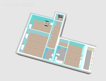 76,2 м², 3-комнатная квартира 12 400 000 ₽ - изображение 71