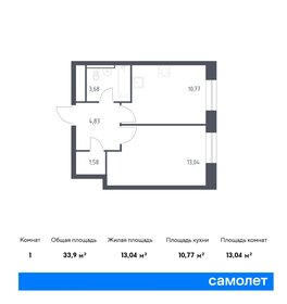 Квартира 33,9 м², 1-комнатная - изображение 1