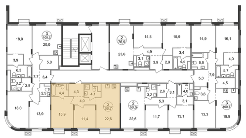 Квартира 66,7 м², 2-комнатная - изображение 2