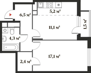 44 м², 2-комнатная квартира 7 100 000 ₽ - изображение 89