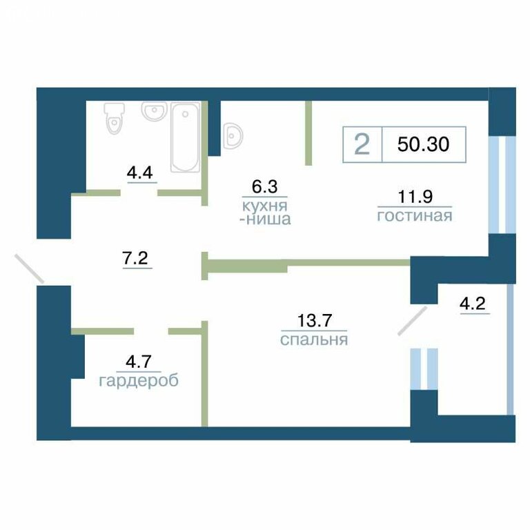 Варианты планировок ЖК «Суриков» - планировка 8