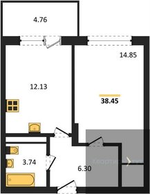 Квартира 38,5 м², 1-комнатная - изображение 1