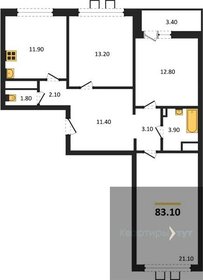 Квартира 83,1 м², 3-комнатная - изображение 1