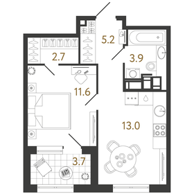 35,5 м², 1-комнатная квартира 11 746 386 ₽ - изображение 24