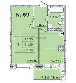 Квартира 36 м², 1-комнатная - изображение 1