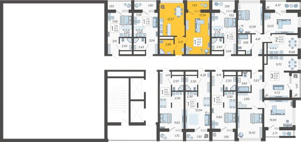 38,1 м², 1-комнатная квартира 17 129 760 ₽ - изображение 47