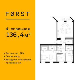 Квартира 136,5 м², 4-комнатная - изображение 1
