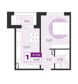 Квартира 37,1 м², 1-комнатная - изображение 1