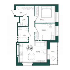 Квартира 59 м², 2-комнатная - изображение 5