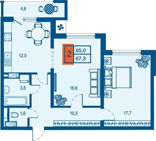 57,8 м², 2-комнатная квартира 10 300 000 ₽ - изображение 56