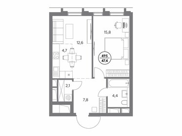 42,1 м², 1-комнатные апартаменты 29 900 000 ₽ - изображение 88