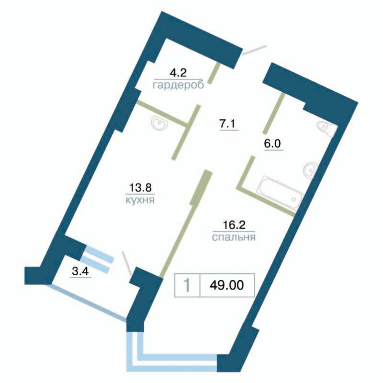 Варианты планировок ЖК «Суриков» - планировка 5