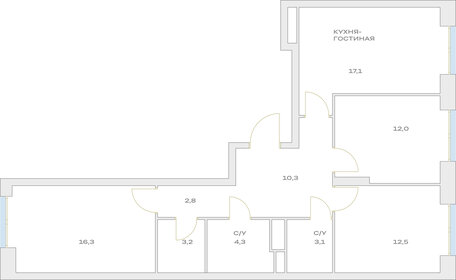 80 м², 3-комнатная квартира 15 701 069 ₽ - изображение 35