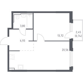 Квартира 45,8 м², 1-комнатная - изображение 1