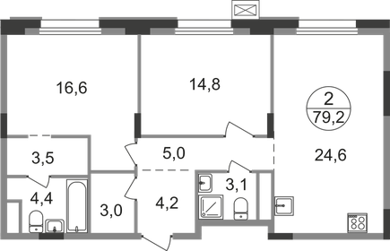 76,9 м², 2-комнатная квартира 17 209 536 ₽ - изображение 29