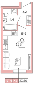 27,5 м², квартира-студия 9 000 000 ₽ - изображение 70