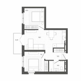 Квартира 52,5 м², 3-комнатная - изображение 1