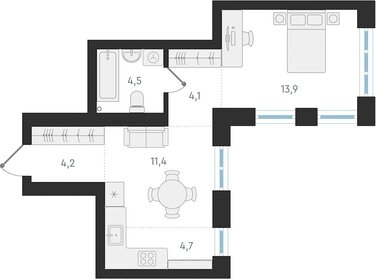51 м², 2-комнатная квартира 7 000 000 ₽ - изображение 56