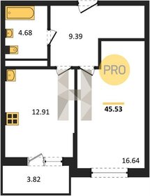 Квартира 46 м², 1-комнатная - изображение 1