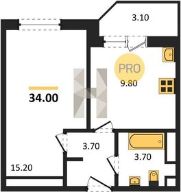 Квартира 34 м², 1-комнатная - изображение 1