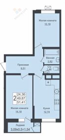 Квартира 53,4 м², 2-комнатная - изображение 1