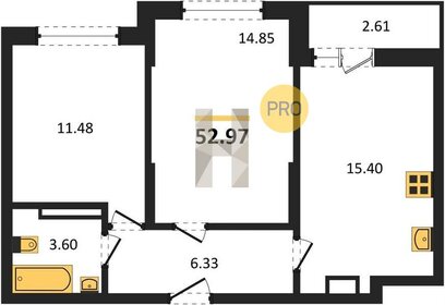 Квартира 53 м², 2-комнатная - изображение 1