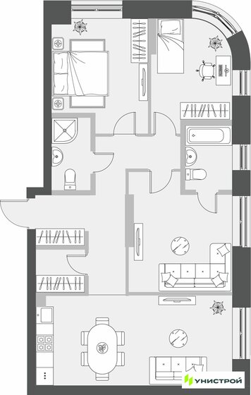83,5 м², 3-комнатная квартира 18 436 782 ₽ - изображение 21