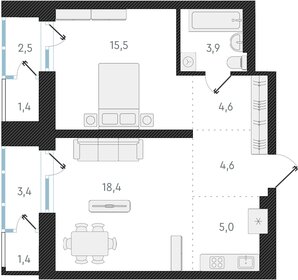 51,8 м², 2-комнатная квартира 7 700 000 ₽ - изображение 63