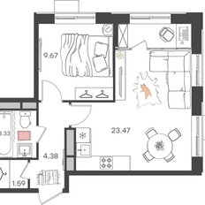 Квартира 42,4 м², 2-комнатная - изображение 2