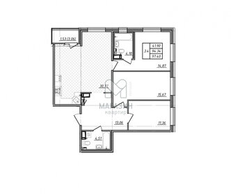 Квартира 95,9 м², 3-комнатная - изображение 1