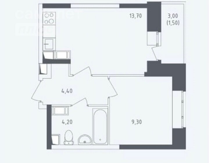 33 м², 2-комнатная квартира 6 750 000 ₽ - изображение 1