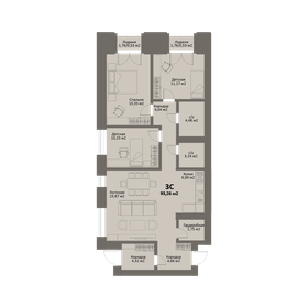 Квартира 93,3 м², студия - изображение 1