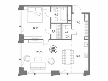 73,8 м², 1-комнатная квартира 64 501 200 ₽ - изображение 28