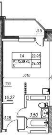 Квартира 24 м², студия - изображение 1