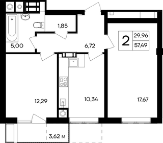 67,1 м², 2-комнатная квартира 6 100 000 ₽ - изображение 47