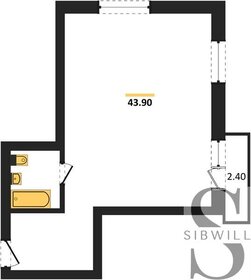 Квартира 44,1 м², студия - изображение 1