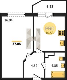 Квартира 37,1 м², 1-комнатная - изображение 1