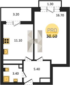 Квартира 38,6 м², 1-комнатная - изображение 1