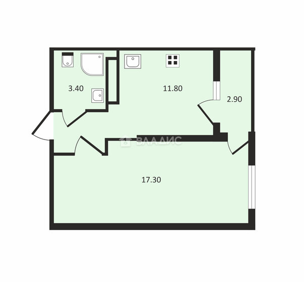 34 м², 1-комнатная квартира 4 650 000 ₽ - изображение 1