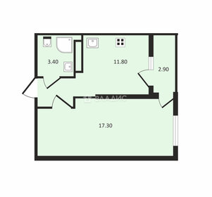 Квартира 34 м², 1-комнатная - изображение 1