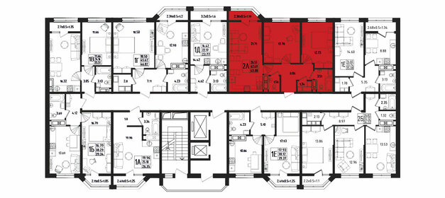 56,2 м², 2-комнатная квартира 7 800 000 ₽ - изображение 60