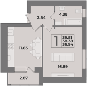 28,8 м², 1-комнатная квартира 3 589 100 ₽ - изображение 25