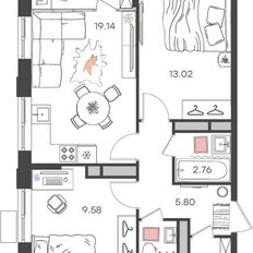 Квартира 54,7 м², 3-комнатная - изображение 2