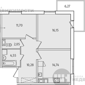 Квартира 35 м², 1-комнатная - изображение 5