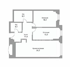 Квартира 84,5 м², 3-комнатные - изображение 1