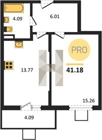 Квартира 41,2 м², 1-комнатная - изображение 1