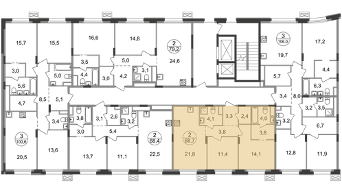 67,4 м², 2-комнатная квартира 13 924 462 ₽ - изображение 10